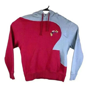 Nike Sportswear Club Galaxy Pullover Hoodie Sweatshirt Red Gray Embroidered Med